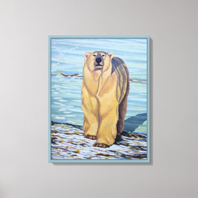 Pintura de oso polar con lienzo de vida silvestre  (Anverso)