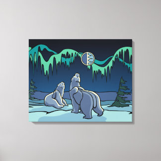 Pintura de oso polar con lienzo de vida silvestre