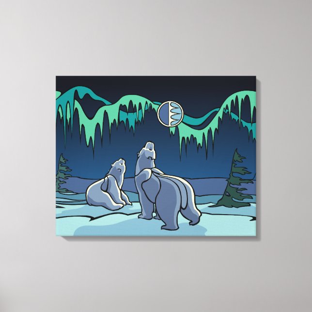 Pintura de oso polar con lienzo de vida silvestre  (Anverso)