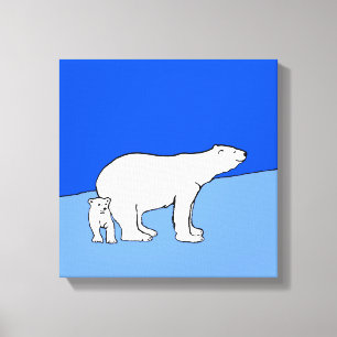 Pintura de oso polar y de cachorro - Arte de vida