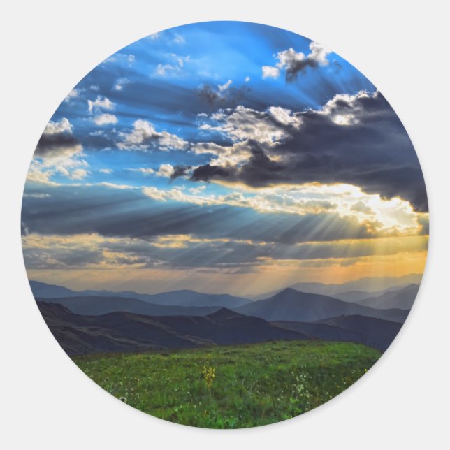 Pintura De Paisaje Estético Sobre Pegatinas (Anverso)