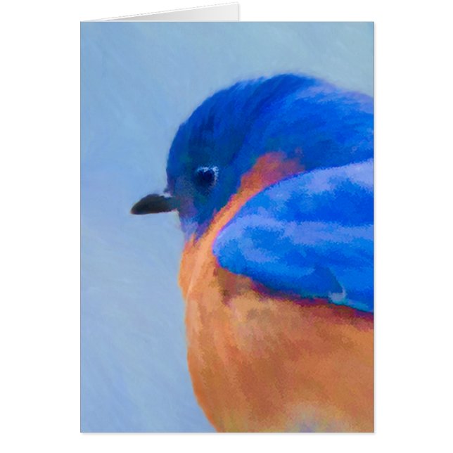 Pintura de pájaro azul - Arte original de aves (Frente)