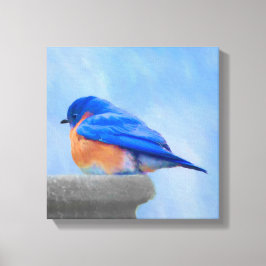 Pintura de pájaro azul - Arte original de aves
