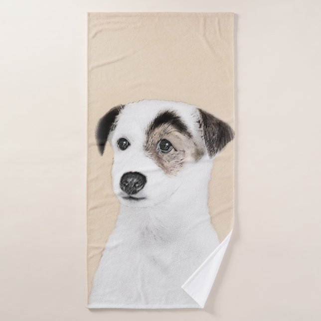 Pintura de Parson Jack Russell Terrier - Arte de P (Toalla de baño)