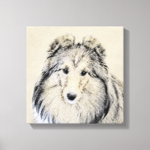 Pintura de Pastor de Shetland - Arte de Perro Orig