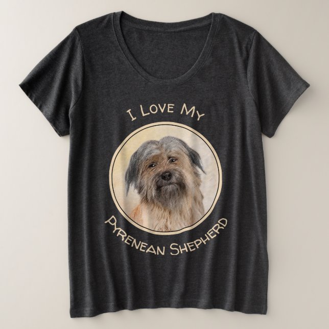 Pintura de pastor pirenaico - Arte de perro origin (Anverso del diseño)