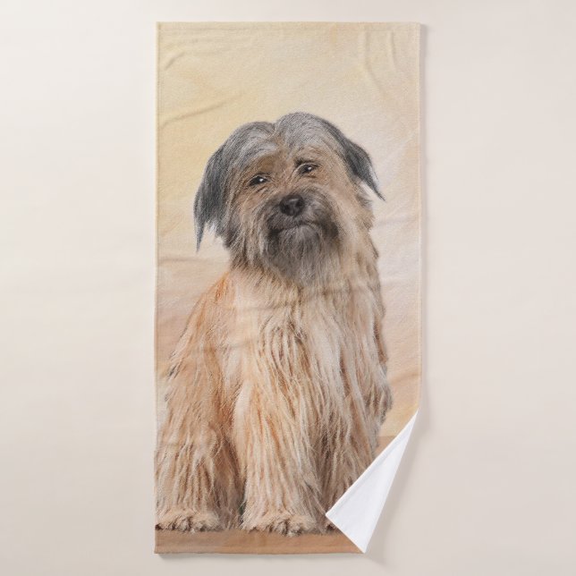 Pintura de pastor pirenaico - Arte de perro origin (Toalla de baño)