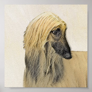 Pintura de perro afgano - Arte de perro original l