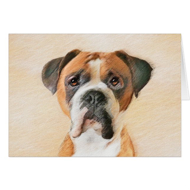 Pintura De Perro Boxer Sin Recortar Arte Animal Or (Anverso (Horizontal))