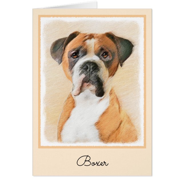 Pintura de Perro Boxer sin Recortar Arte Animal Or (Frente)
