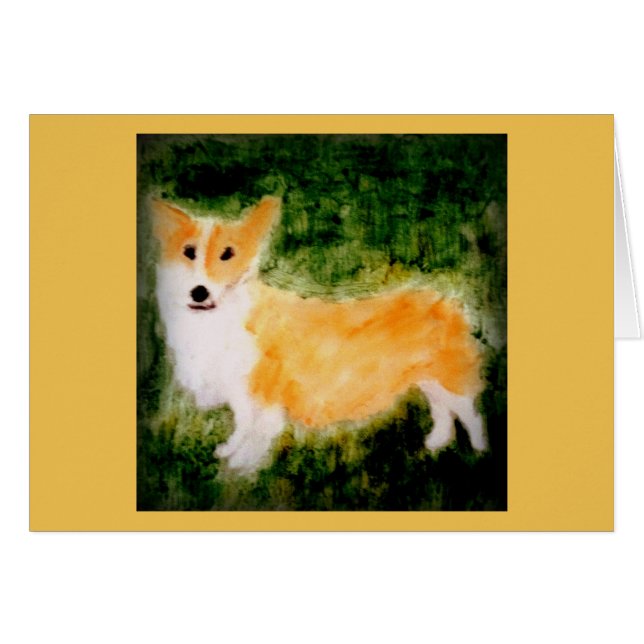 Pintura de perro Cute Corgi (Anverso (Horizontal))
