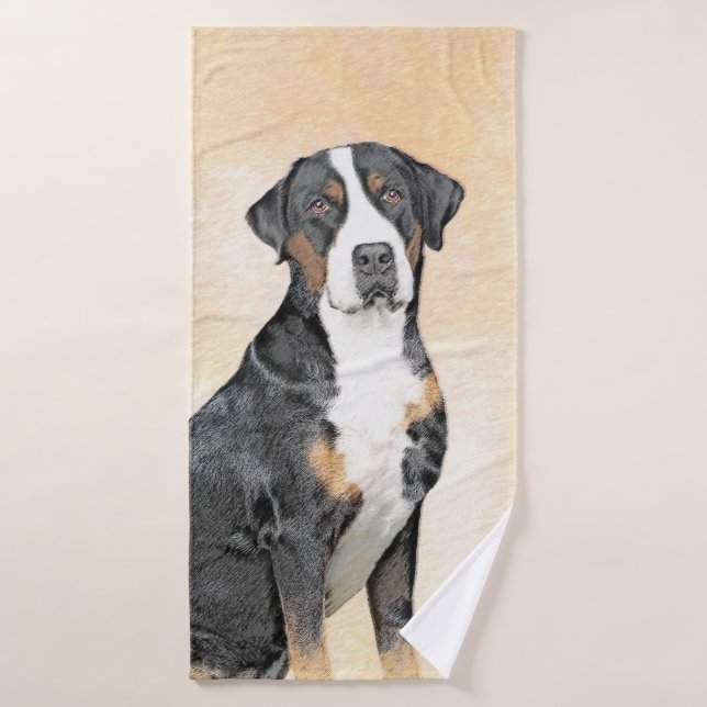 Pintura de perro de la montaña suiza - Arte origin (Toalla de baño)