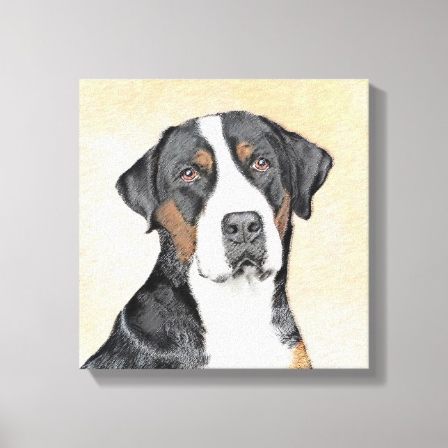 Pintura de perro de la montaña suiza - Arte origin (Anverso)