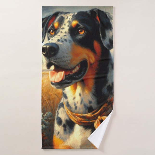 Pintura de perro de leopardo de Catahoula (Toalla de baño)