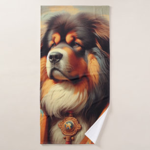 Pintura de perro de mastiff tibetano vintage