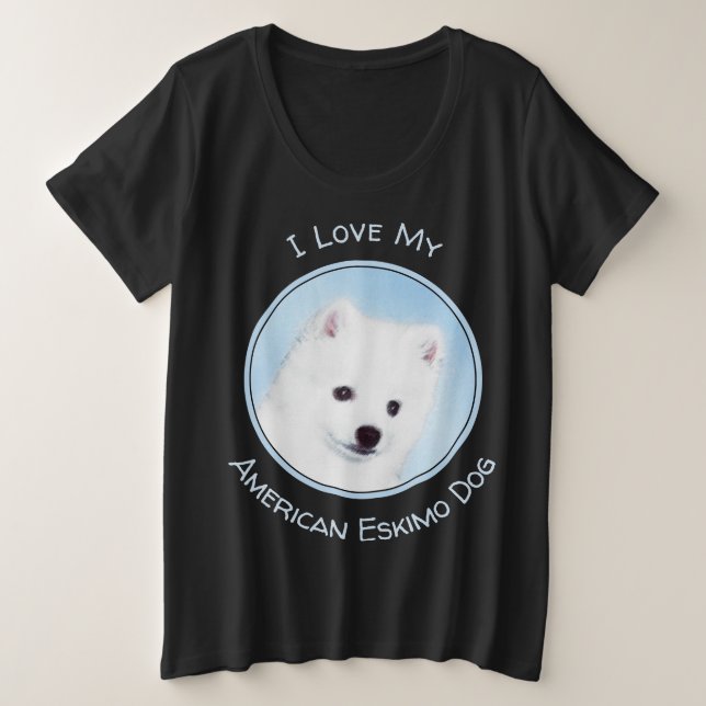 Pintura de perro esquimal estadounidense - Arte de (Anverso del diseño)