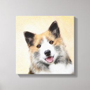 Pintura de perro pastor islandés - Arte original d