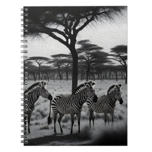 Pintura De Petróleo De Zebras En África, Cuaderno