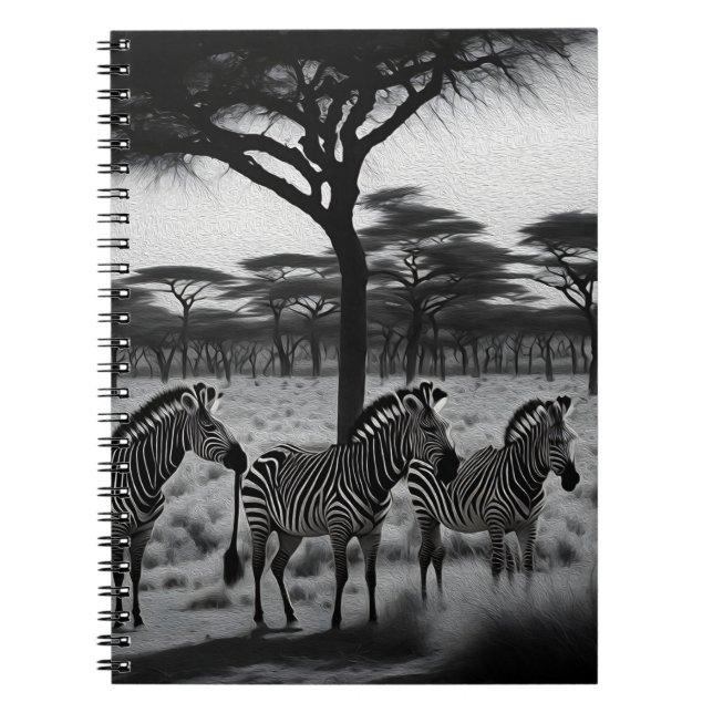 Pintura De Petróleo De Zebras En África, Cuaderno (Frente)