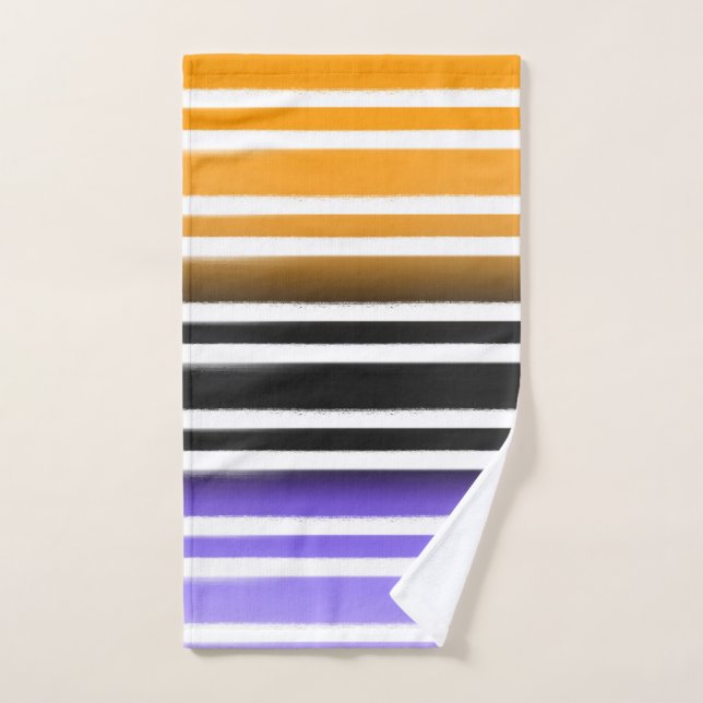 Pintura de pincel de Naranja negro púrpura Hallowe (Toalla de mano)