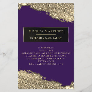 Pintura de pincel dorado folleto de mosca púrpura 