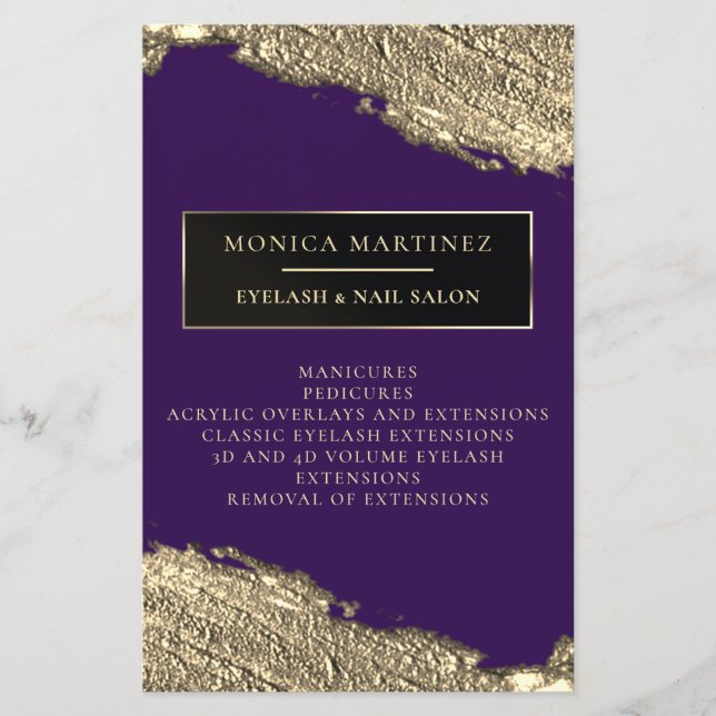 Pintura de pincel dorado folleto de mosca púrpura  (Frente)