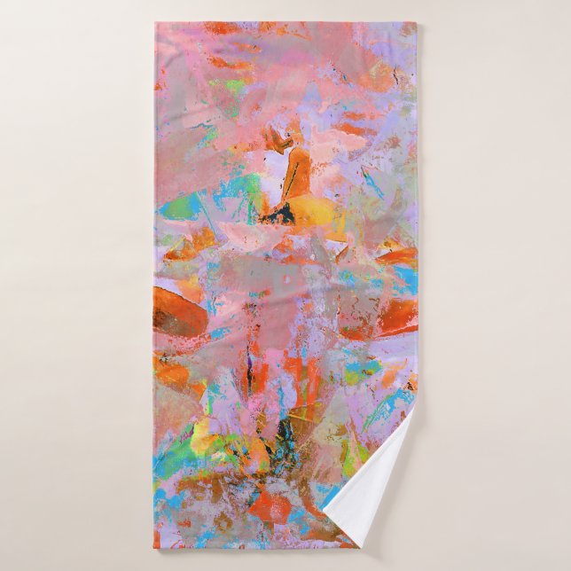 PINTURA DE PINTURA DE COLOR ROSA Y AZUL ABSTRACTO (Toalla de baño)