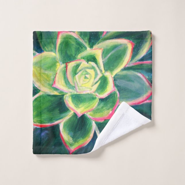 Pintura de planta de cactus suculento (Toallita)