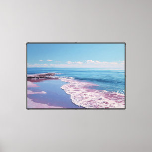 Pintura de playa costera al amanecer – Arte de par