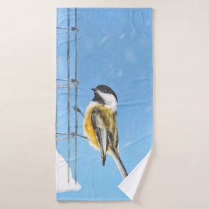 Pintura de pollo en Feeder - Arte original de las 