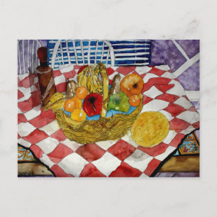 pintura de postales de arte de vida de cesta de fr