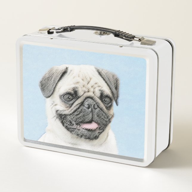 Pintura de pug - Arte de perro original lindo (Reverso)