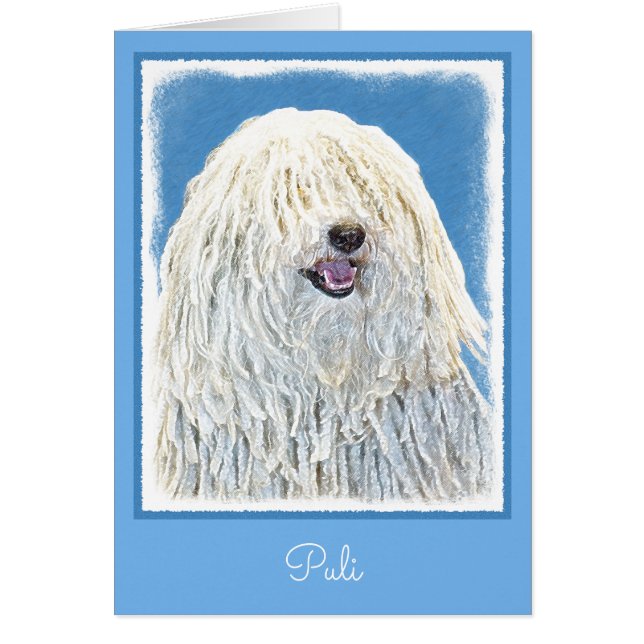 Pintura de puli - Arte de perro original lindo (Frente)