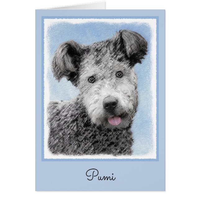 Pintura de Pumi - Arte de Perro Original. (Frente)