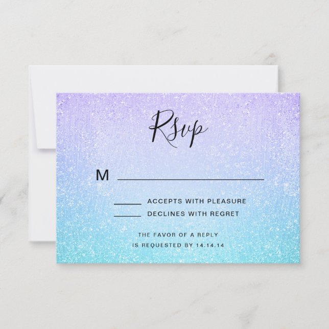 Pintura de Purpurina de Bat Mitzvah RSVP (Anverso)