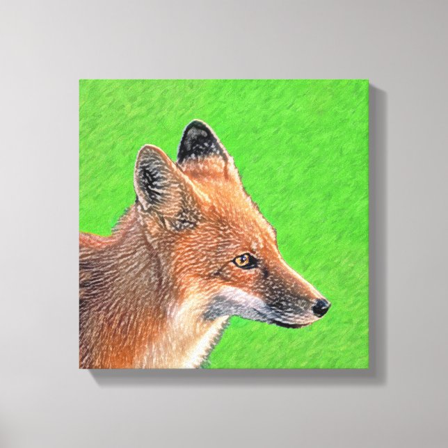 Pintura de Red Fox - Arte de vida salvaje original (Anverso)