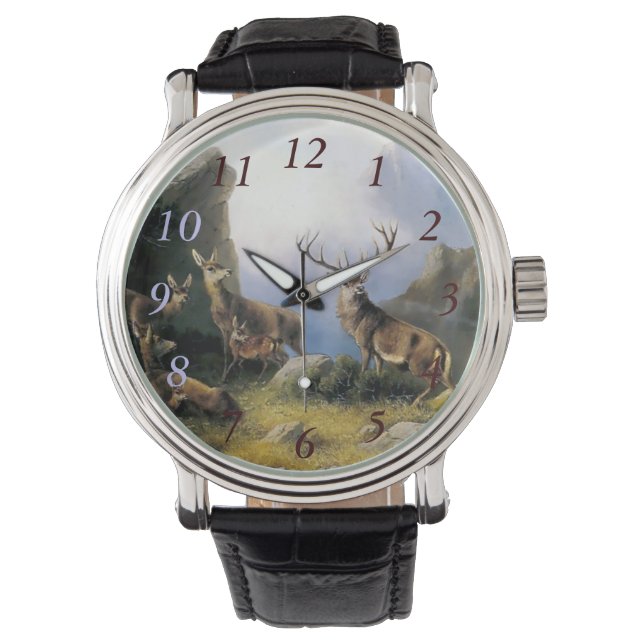 Pintura de regalo de relojes de la familia Deer (Anverso)