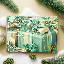Pintura de regalos de Navidad verde menta