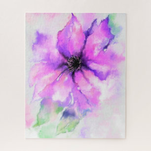 Pintura de rompecabezas de flores violetas