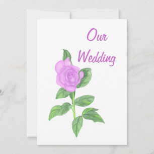 Pintura de rosa de Lavender, invitaciones de boda