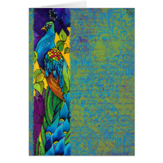 Pintura de seda pavo real