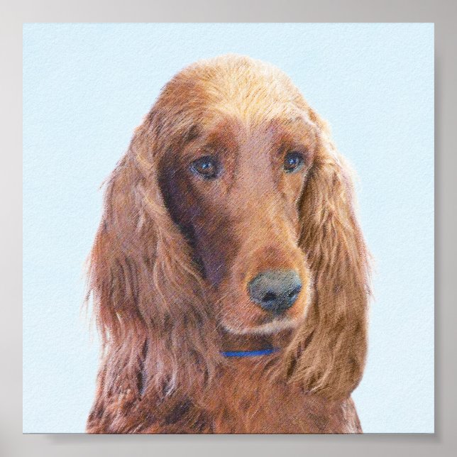Pintura de Setter Irlandés - Arte de Perro Origina (Frente)