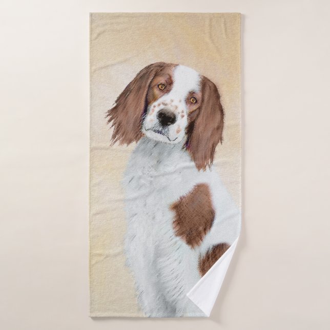 Pintura de Setter Rojo y Blanco Irlandés - Arte Or (Toalla de baño)