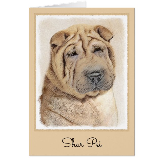 Pintura de Shar Pei - Arte Perro Original Cuto (Frente)