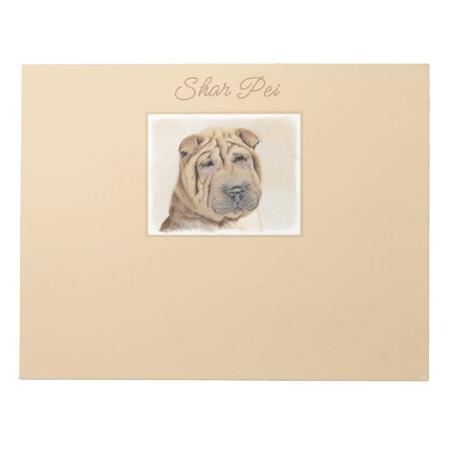 Pintura de Shar Pei - Bloc de notas de arte de per (Frente)