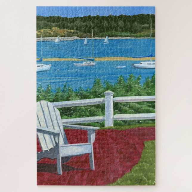 Pintura de silla Adirondack rompecabezas de 1014 p (Vertical)