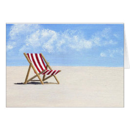 Pintura de silla de la playa roja, mejor tarjeta