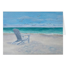 Pintura de silla de playa, tarjeta para sentirse m