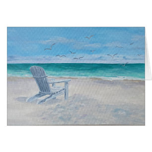 Pintura de silla de playa, tarjeta para sentirse m