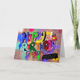 Pintura de spray con tarjeta de cumpleaños